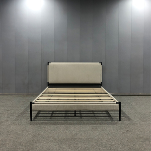 Moderno <span class=keywords><strong>letto</strong></span> <span class=keywords><strong>matrimoniale</strong></span> in metallo con <span class=keywords><strong>testiera</strong></span> imbottita e fine del piede in colore Beige, mobili per camera da <span class=keywords><strong>letto</strong></span> <span class=keywords><strong>letto</strong></span> <span class=keywords><strong>letto</strong></span> per adulti, <span class=keywords><strong>letto</strong></span> semplice - Product Image 5