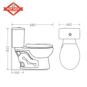 Inodoro de Cerámica de Dos Piezas OEM, Precio de Fábrica, Montaje en Suelo, Sifón en S - Product Image 2