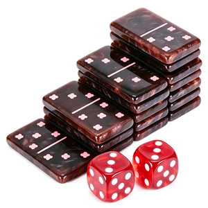 Juego de dominó personalizado al por mayor, color marrón y rosa, 28 piezas, doble seis, juegos de mesa, dominós de resina de colores - Product Image 2