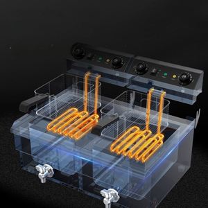 Friteuse Électrique Multifonctionnelle en Acier Inoxydable 8L*2 Haute Puissance 220V pour Poulet et Frites, Idéale pour Cuire ou Frire - Product Image 4