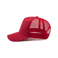 Gorra Trucker de 5 Paneles de Gamuza de Primera Calidad OEM ODM con Base para Logotipo Personalizado para Mayoristas, Fábrica BSCI, Precio de Gorra Premium de Verano
