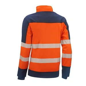 Windbreaker <b>Jackets</b> - HVS9910ORDN S Frigate - Color: Fluorescent Orange/Blue - This <b>high</b>-<b>visibility</b> <b>softshell</b> <b>jacket</b> has - Product Image 2