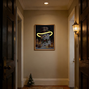 Impresión de Arte Luminoso LED de <span class=keywords><strong>Santa</strong></span> <span class=keywords><strong>Claus</strong></span> para Navidad, Impresión LED en Lienzo, Marco Rústico Navideño para Decoración - Product Image 4