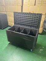 Caisse de transport robuste en plastique HDPE PE empilable, à roulettes, pour câbles, avec séparateurs, OEM/ODM, étanche IP65