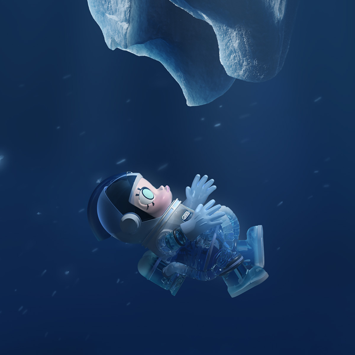 100% Original POP MART MEGA SPACE MOLLY 1000% Glacier Toy