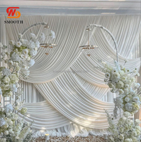 Tissu de fond de scène en soie de lait blanche, vente chaude, pour décoration de mariage, événement, drapé, rideau, en vente