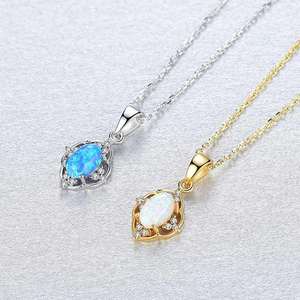 Conjunto de Joyería de Ópalo, Collar, Aretes y Anillo Chapados en Oro de 22k, Diseño Clásico de Flor para Mujer, Joyería Fina para Boda - Product Image 5