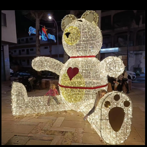 Grande décoration lumineuse de Noël en forme d'ours géant à LED pour la décoration de rue pendant les fêtes - Product Image 6