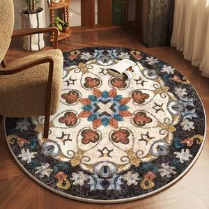 Alfombra Redonda con Estampado Persa de Wan Xinlong, Diseño de Medallón, Resistente a las Manchas, para Dormitorio, Decoración del Hogar - Product Image 5