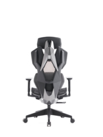 Chaise de bureau ergonomique contemporaine en maille, pivotante, grise, avec accoudoirs réglables 6D