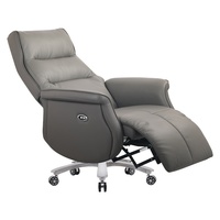 Chaise de bureau de direction moderne de luxe à dossier haut en cuir avec accoudoirs pivotants électriques inclinables et réglables en hauteur pour usage professionnel