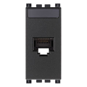 Connecteur RJ45 Vimar à monter sur panneau, 1 port, Cat5e, 8 cœurs, gris, modèle 19339.11 - Product Image 1