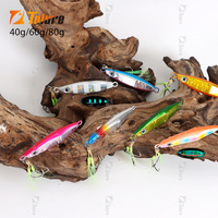 Leurre de pêche Tolure, Jig métallique 40g 60g 80g, Speed Slider, Leurre pour eau salée, Jig métallique pour pêche en mer, Leurre de jigging lent en métal