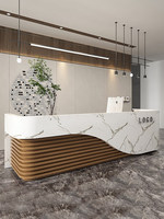 Bureau d'accueil carré en MDF de style nordique moderne Yimutang pour salons de beauté, clubs de santé, bars, entreprises