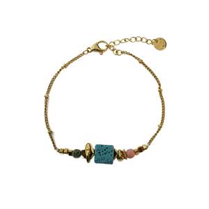Fashion <b>Beaded</b> <b>Bracelet</b> PVD <b>Gold</b> Plated 316L Stainless Steel Sustainable Resistant Design - Product Image 1