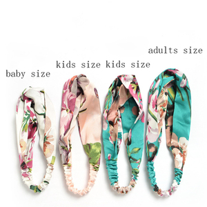 عصابة رأس MIO بنقشة زهور ناعمة للأم والطفل، ربطة شعر بتصميم زهور الجيرانيوم، بيع بالجملة من المصنع، إكسسوارات شعر للنساء والفتيات والأطفال - Product Image 4