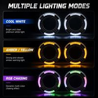 Anneau lumineux Halo Angel Eye RGB en cristal acrylique 5D de 3,0 pouces avec contrôle via application Bluetooth pour la rénovation des phares de voiture