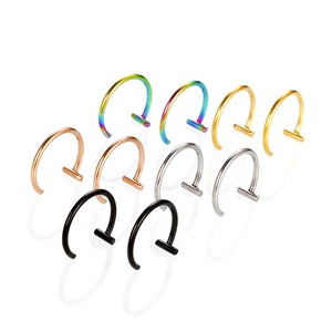 Bijoux en acier inoxydable 316L : Anneaux de nez et d'<span class=keywords><strong>oreille</strong></span> pour septum, fausses créoles sans perçage, boucles d'oreilles punk, clous d'<span class=keywords><strong>oreille</strong></span> et manchettes d'<span class=keywords><strong>oreille</strong></span> - Product Image 6