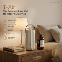 Diffuseur d'arômes portable OEM en gros 50 ml avec batterie, machine à huiles essentielles sans eau, design tour, contrôle Bluetooth
