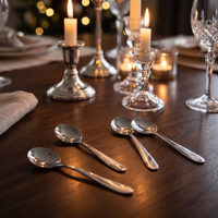 Ensemble de couverts légers en acier inoxydable miroir pour hôtels et restaurants – Couteau, fourchette, cuillère – Vaisselle pour service de table et traiteur