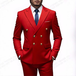 <span class=keywords><strong>Costume</strong></span> <span class=keywords><strong>sur</strong></span> <span class=keywords><strong>mesure</strong></span> uni à manches longues avec double boutonnage, deux pièces (haut + pantalon), <span class=keywords><strong>costume</strong></span> d'affaires pour homme, costumes de <span class=keywords><strong>mariage</strong></span> - Product Image 2