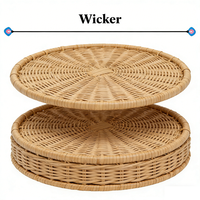Sets de table ronds bohèmes tressés en rotin naturel, style ferme, pour assiettes, décoration maison et cuisine