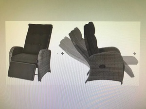 Patio Wicker <strong>Recliner</strong> Outdoor Adjustable Lounge <strong>Chair</strong> with Comfortable Cushion Side Table Footrest All-Weather <strong>Rattan</strong> for <strong>Garden</strong> - Product Image 4