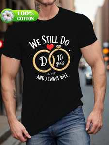 T-shirt We Still Do 10 Years, t-shirt grafica unisex casual con collo rotondo, design con anello a cuore, leggera e comoda, da indossare in estate - Product Image 3