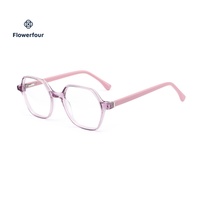 Lunettes géométriques transparentes roses Flowerfour FH2306 pour hommes, femmes, unisexe, montures de lunettes optiques tendance en acétate, mode