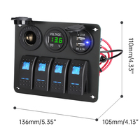 Module de commande combiné pour véhicule 12-24V avec double port USB, affichage de tension, panneau d'interrupteur étanche ON-OFF – Approvisionnement direct usine