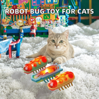 Jouet pour chat en plastique, mini insecte robot drôle et mignon, avec vibration électrique, en forme de cafard, jouet d'animation pour animaux de compagnie