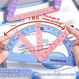 Demostrador de geometría magnética para estudiantes de escuela <span class=keywords><strong>primaria</strong></span> 2/3/4 grado Matemáticas transportador ayuda para enseñanza reglas de empalme de polígono - Product Image 2