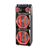 Şarj edilebilir 100W canlı parti kutusu hoparlör açık taşınabilir karaoke yüksek sesle bluetooth hoparlörler alev ışığı