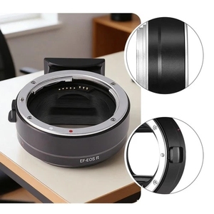 Adaptateur de monture d'objectif d'appareil photo reflex numérique <span class=keywords><strong>EF</strong></span>-EOS R pas cher, compatible avec les objectifs <span class=keywords><strong>Canon</strong></span> <span class=keywords><strong>EF</strong></span>/<span class=keywords><strong>EF</strong></span>-<span class=keywords><strong>S</strong></span> vers EOS R/RF, NEUF - Product Image 2