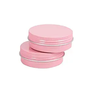 High Quality Pink 2oz Round Cosmetic Containers Screw Top Spice Candies Crafts Round Aluminum Tin Containers