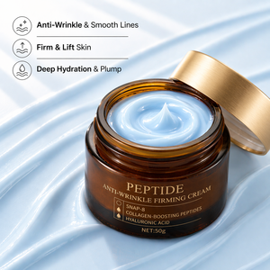 Crema Viso Rassodante con Acido Ialuronico e Peptide GHK-CU SNAP-8 a Marchio Privato, Antirughe e Idratante per la Cura della Pelle - Product Image 3