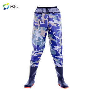 Flexible Confort Gris Léger Nylon Imperméable Camping En Plein Air Agriculture Nettoyage Travail Taille Wader Pantalon avec <span class=keywords><strong>Bottes</strong></span> en PVC - Product Image 3