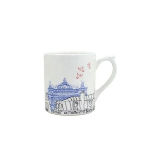 Vaisselle en <span class=keywords><strong>poterie</strong></span> peinte à la main, assiettes à dessert, plat <span class=keywords><strong>tour</strong></span> Eiffel de France avec logo personnalisé 1 pièce - Product Image 3
