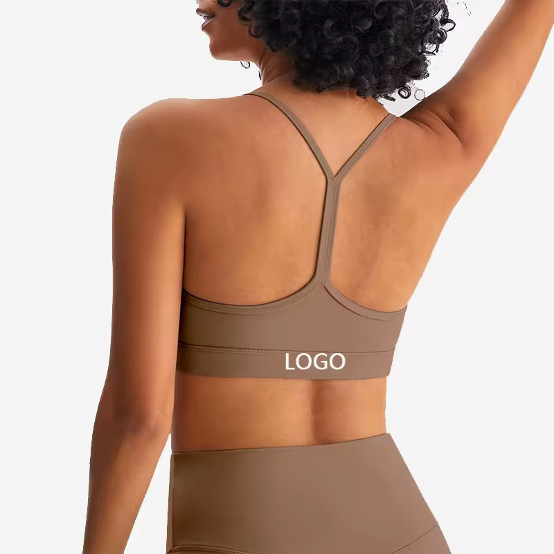 New Popular Women's Plus Size Lightweight High Elastic Shockproof Cross Back Yoga Halter Tops Y-Shape Gym Sport Bra