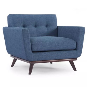 <span class=keywords><strong>Fauteuil</strong></span> rembourré en tissu <span class=keywords><strong>confortable</strong></span> avec pieds en bois <span class=keywords><strong>pour</strong></span> salon, maison et bureau - Product Image 2