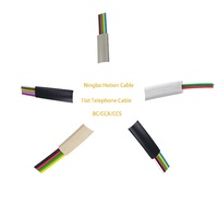 Cable Telefónico Plano HOTION CAT 3 28AWG con Código de Color, 4 Conductores, Terminal RJ11 para Crimpado