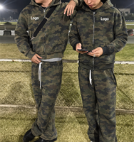 Ensemble survêtement personnalisé grande taille pour homme, motif camouflage Real Tree, délavé à l'acide, coupe ample et évasée, style jogger