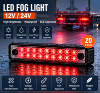 Feu arrière auxiliaire LED à montage en surface, câble de 20 cm, options antibrouillard et marche arrière pour camion, remorque, bus
