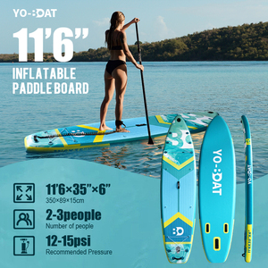 Tabla de Paddle Surf Inflable YoBoat WaveTrail Azul Grande con 6 Anillas, Lista para Kayak, Tabla <span class=keywords><strong>SUP</strong></span> para Aventura - Product Image 5