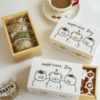 Boîte à biscuits personnalisée pour dessert, boîte à biscuits en carton ivoire avec finition mate, ouverture coulissante, boîte à biscuits rectangulaire avec séparateurs