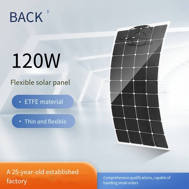120W flexible monocrystalline silicon photovoltaic panel module solar power generation system battery charging photovoltaic