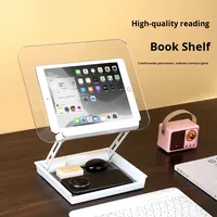 Nouvelle arrivée 2026, support de lecture pour tablette, ordinateur portable, bureau, bibliothèque, pliable avec boîte de rangement, en acrylique, hauteur réglable