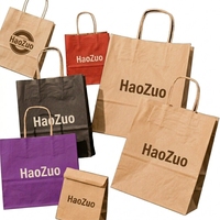 Sacs de courses en papier kraft recyclé avec logo personnalisé et poignées torsadées, sacs de transport pour la vente au détail et les plats à emporter des restaurants