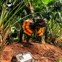 Modèle de dinosaure à franges réaliste et personnalisé en silicone et acier pour exposition en intérieur et en extérieur dans les parcs d'attractions