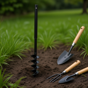 Tarière manuelle en acier avec tube d'extension de 3,94 po (10 cm) et poignée de 42,7 po (108 cm) pour le jardinage, durable, pour le creusement, la plantation et la préparation du sol - Product Image 2